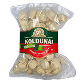 A 400g sealed pack of Koldunam Tortellini with a lion logo and green, red, and white design. Ideal for fast dinners, this dish is the ultimate comfort food.